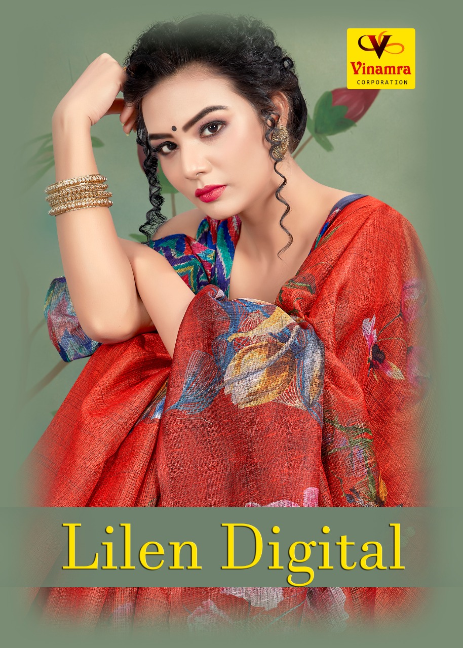 Vinamra Linen Digital Vol 1 Traditional Wear Printed Saree Wholesaler