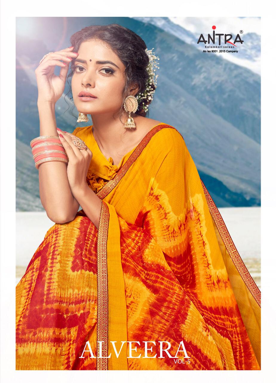 Alveera Vol 5 By Antra 60 Gram Chiffon Printed Saree Wholesale Supplier