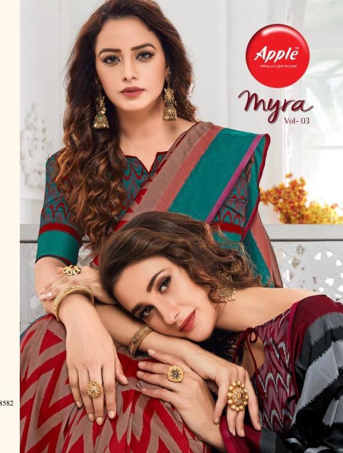 Apple Present Myra Vol 3 Silk Smart Silk Printed Classicle Saree Wholesaler