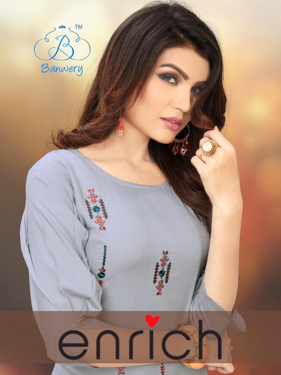 Banwery Present Enrich Heavy Rayon Formal Wear Kurti Wholesale Price