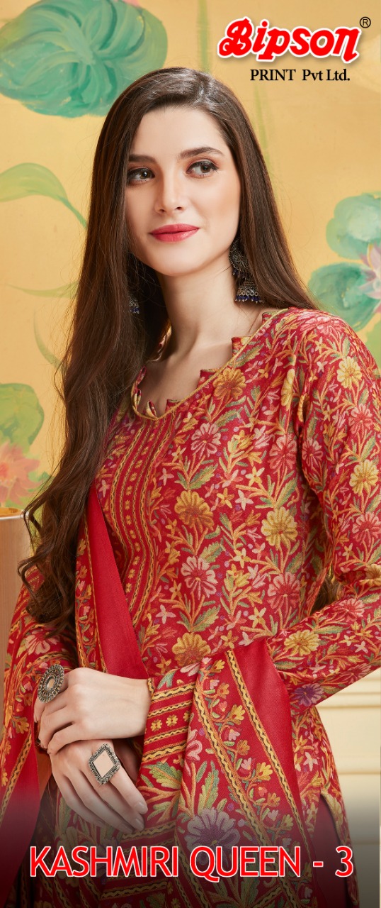 Bipson Kashmiri Queen Vol 3 Woollen Pashmina Digital Print Salwar Suit Wholesaler