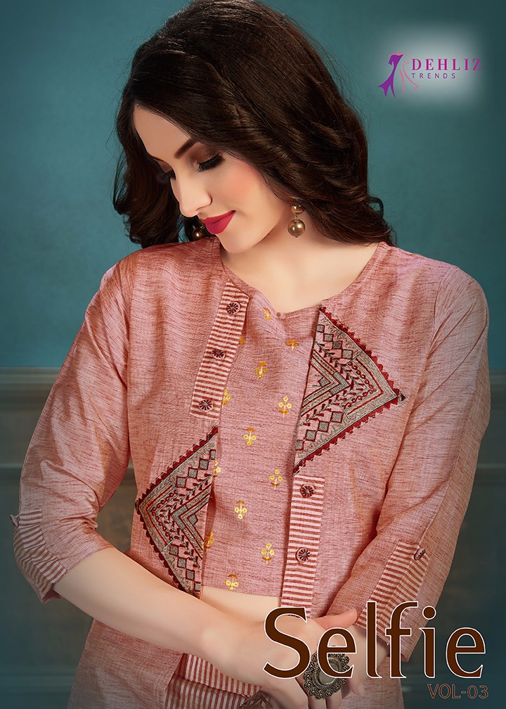 Dehliz Trends Selfie Vol 3 Linen Silk Short Top With Plazzo And Shrug Western Outfit