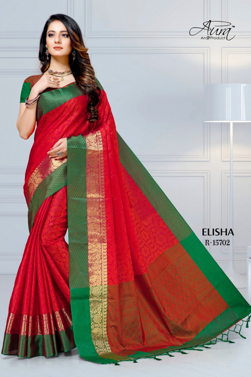 Elisha By Aura Saree Ethnic Wear Silk Saree Authorized Supplier In Surat Market