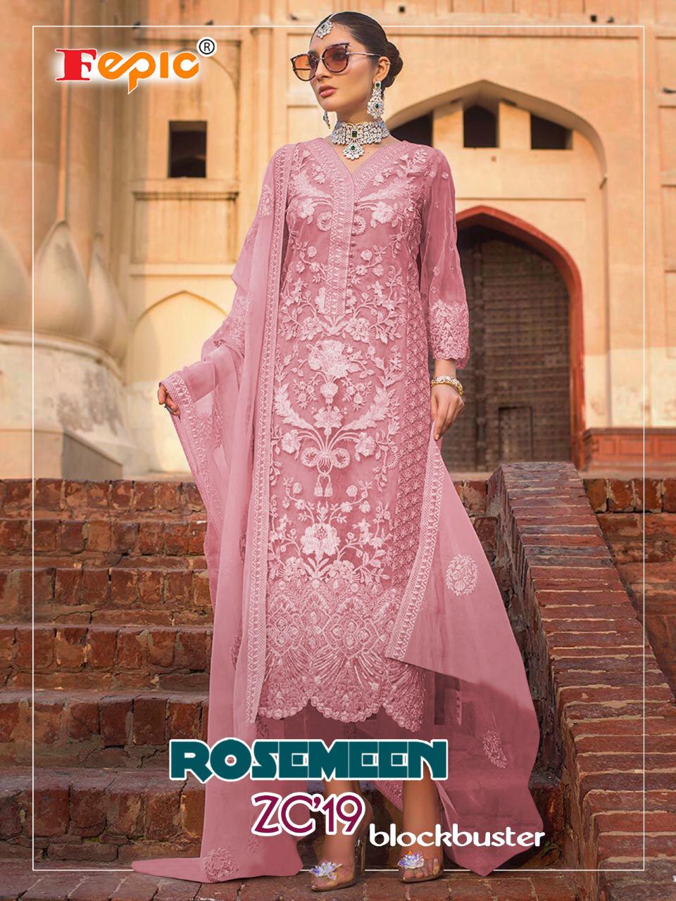 Fepic Rosemeen Zc 19 Blockbuster Exclusive Net Pakistani Salwar Kameez