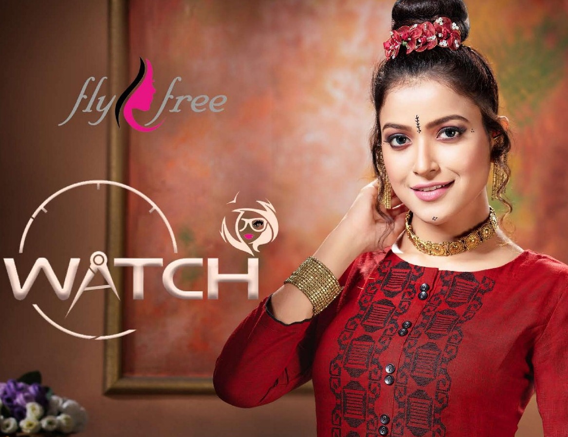 Fly Free Launch Watch Rayon Regular Wear Kurti At Cheapest Price