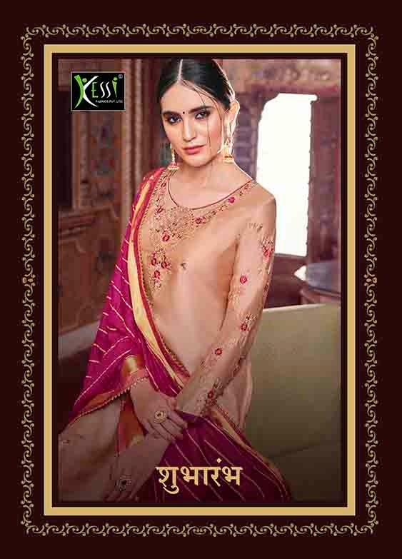 Kessi Shubharambh Satin Georgette With Diamond Embroidery Work Dress Materials