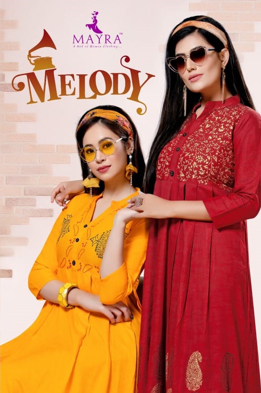 Mayra Present Melody Rayon Printed Regular Wear Stylish Kurti At Cheapest Price