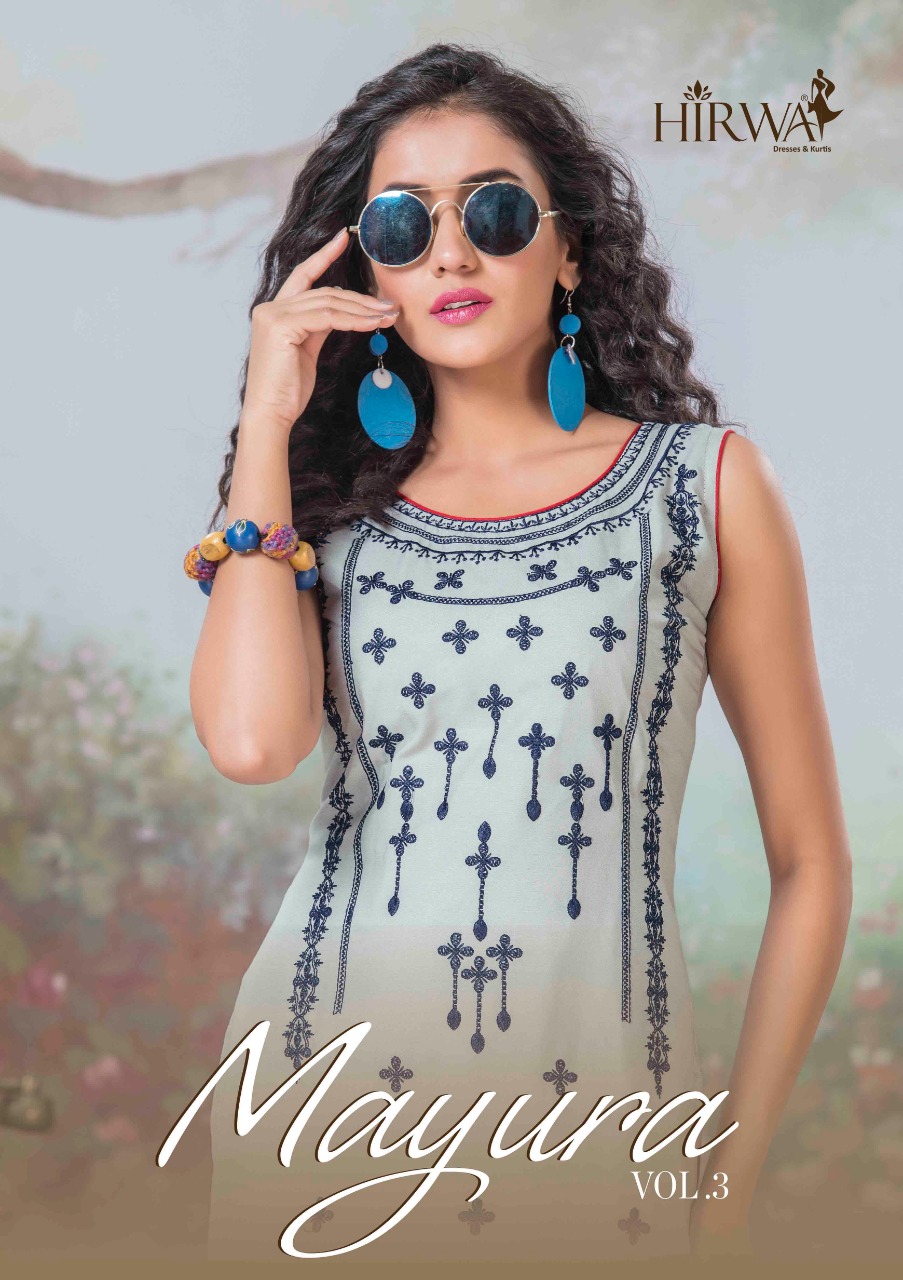 Mayura Vol 6 By Hirwa Pure Rayon Regular Wear Long Kurti At Cheapest Rate