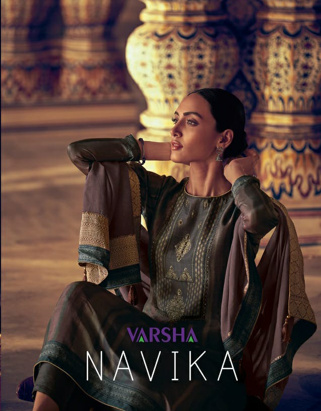 Navika By Varsha Tussar Silk With Handwork Salwar Kameez Wholesaler