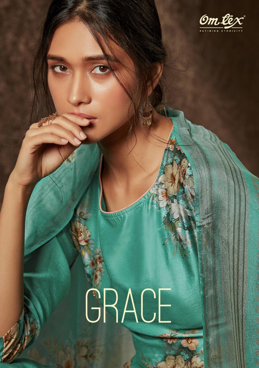 Om Tex Grace 1011-1018 Series Pure Silk Salwar Suits Collection