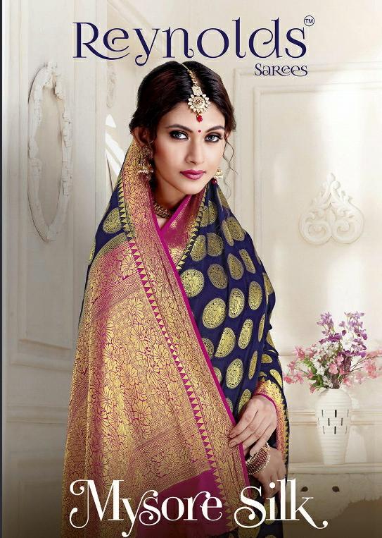 Reynolds Saree Mysore Silk Traditional Wear Preety Silk Saree Wholesaler Exporter