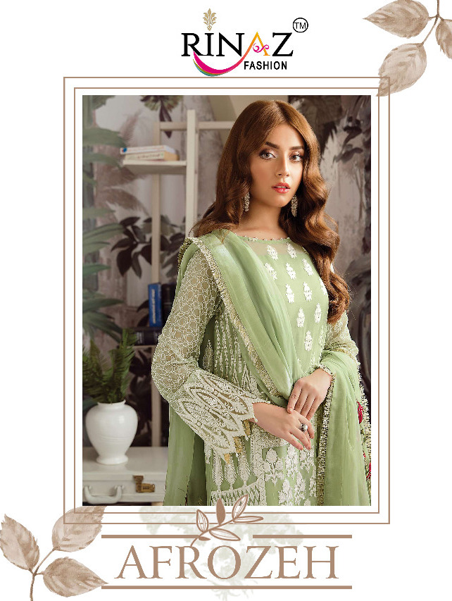 Rinaz Fashion Afrozeh Georgette Embroidery Pakistani Dress Materials