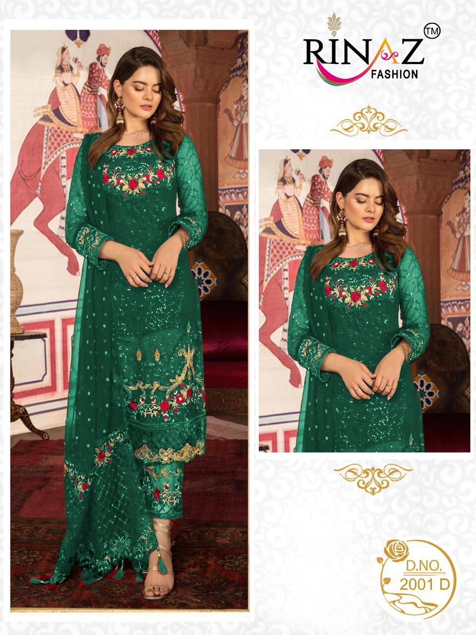 Rinaz Present 2001 Colours Georgette Pakistani Concept Of Dress Materials