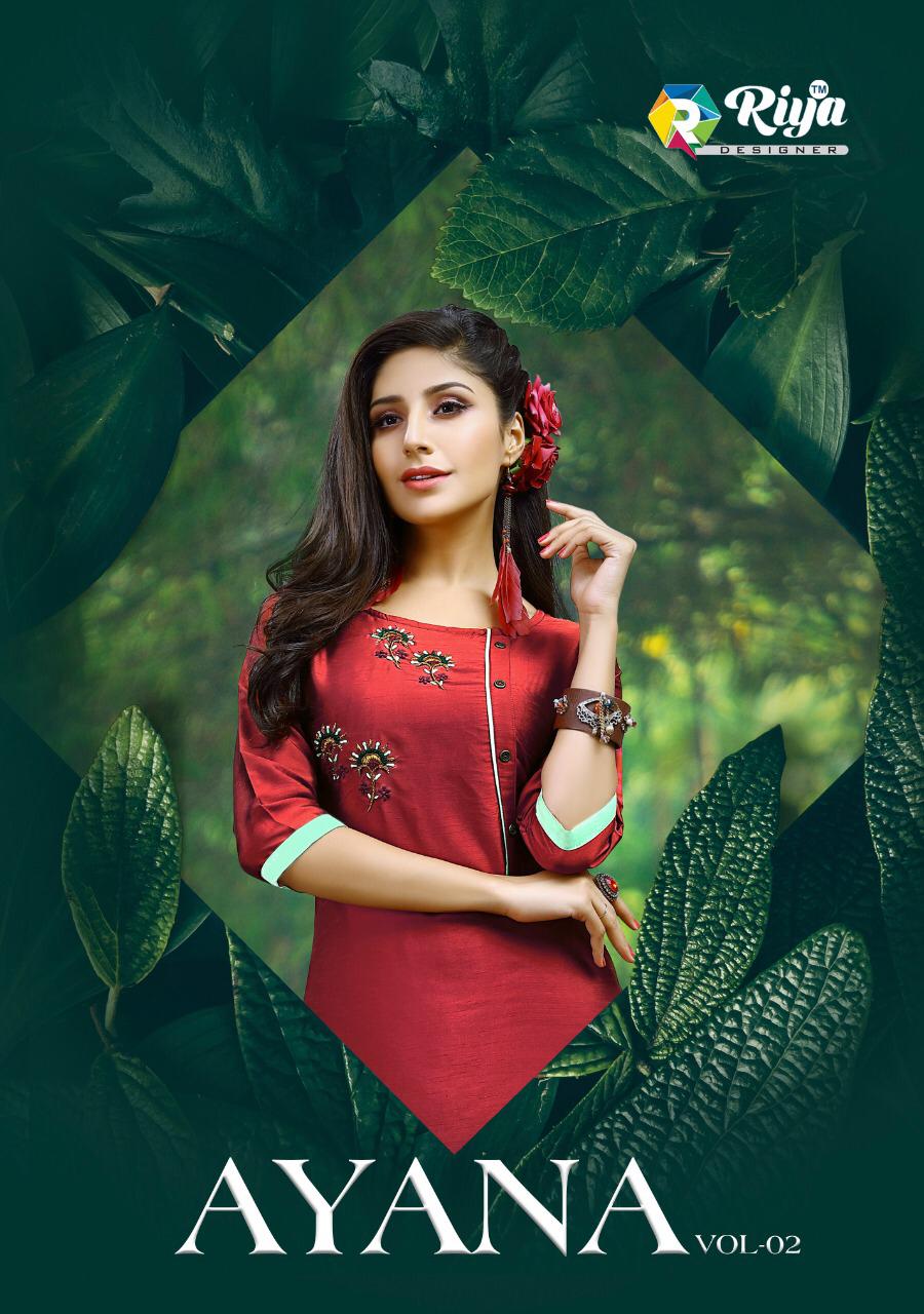 Riya Designer Present Ayana Vol 2 Zorba Silk Formal Wear Kurti Wholesaler