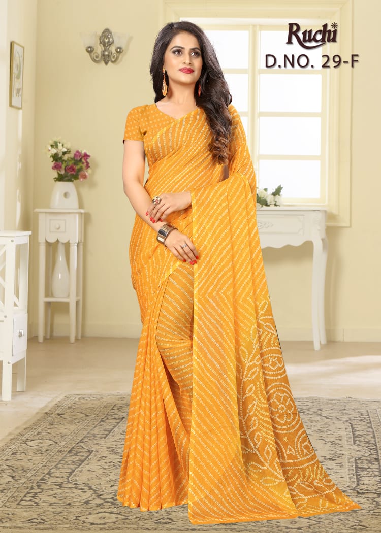 Ruchi Super Kesar Chiffon Poster 29 Printed Chiffon Formal Wear Saree