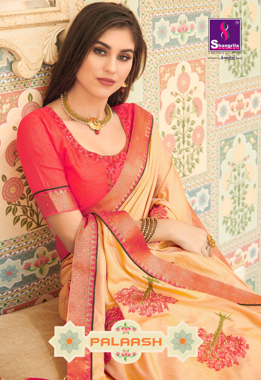 Shangrila Launch Palaash Fancy Wedding Ethnic Wear Saree Collection In Surat