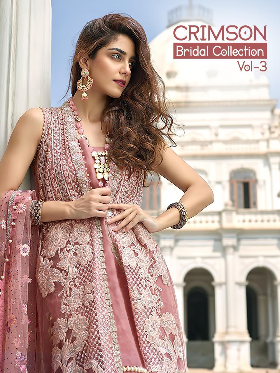 Shree Fab Crimson Bridal Collection Vol 3 Net Organza Party Wear Salwar Suit Catlog