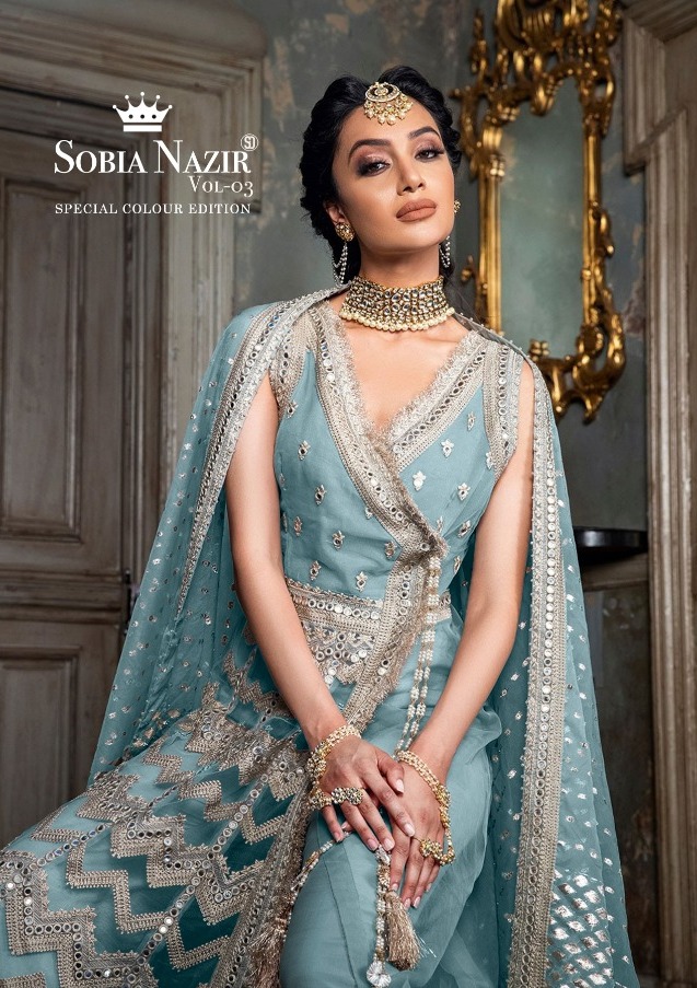 Sobia Nazir 3 Special Colour Edition By Shraddha Party Wear Net Salwar Kameez