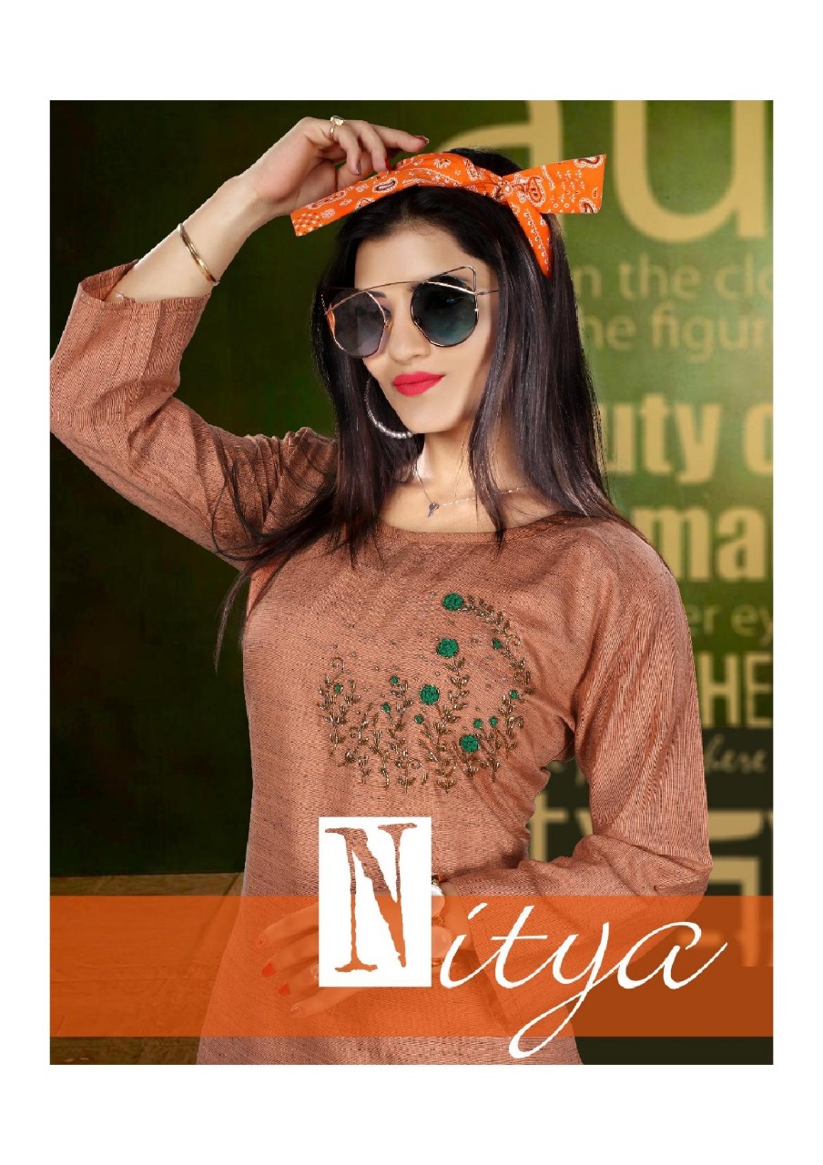 Trendy Launch Nitya Heavy Rayon Print Latest Design Kurti Catlog