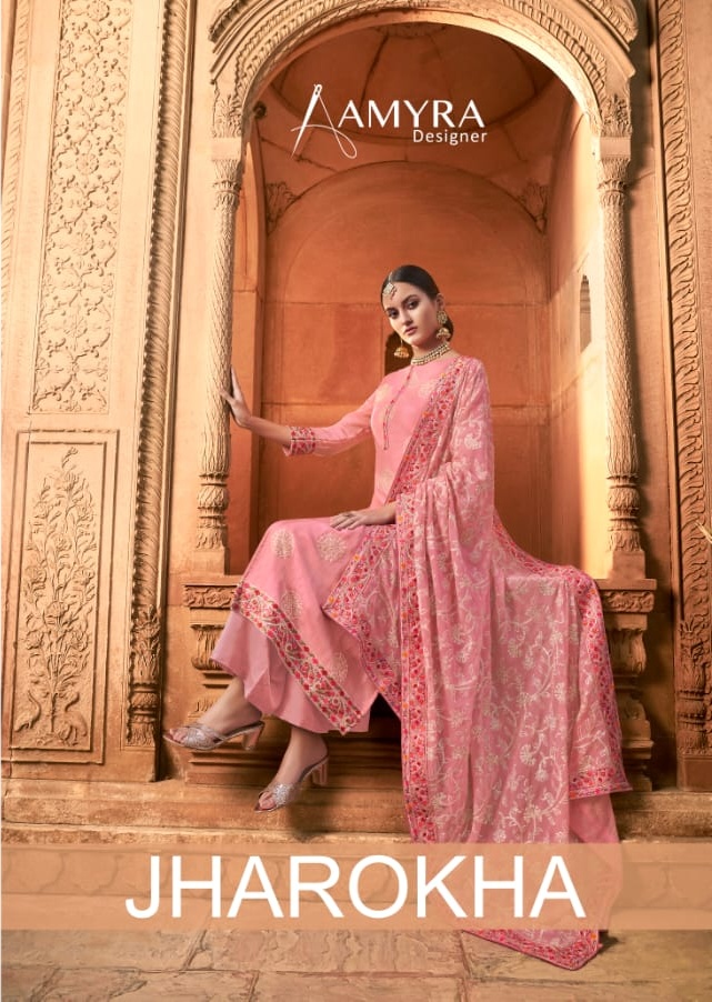 Amyra Present Jharokha Pure Viscose Upada Embroidery Dress Materials