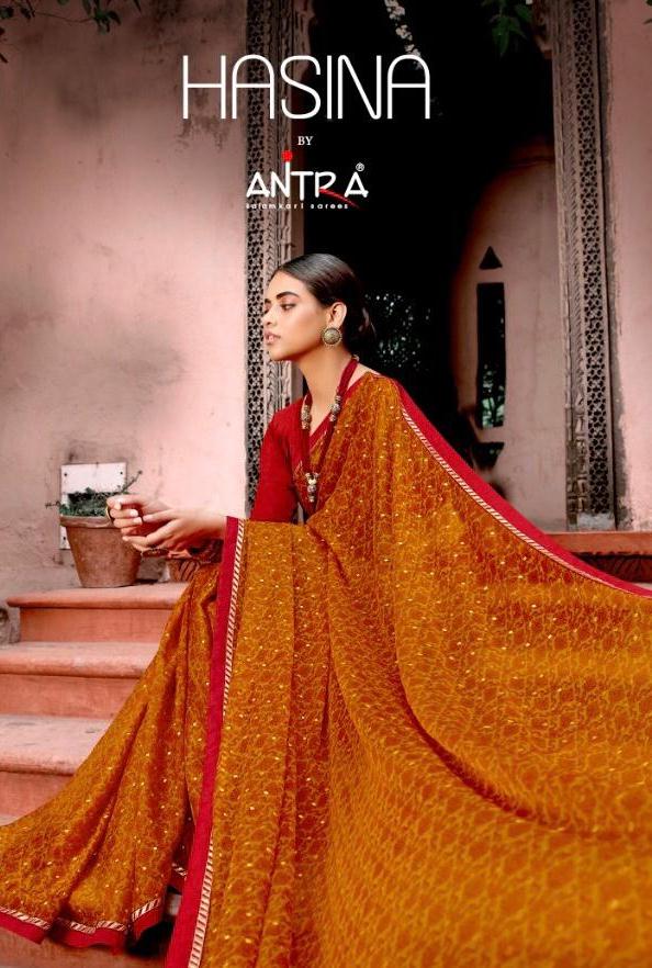 Antra Hasina Foil Printed Casual Wear Saree Designs Online Supplier