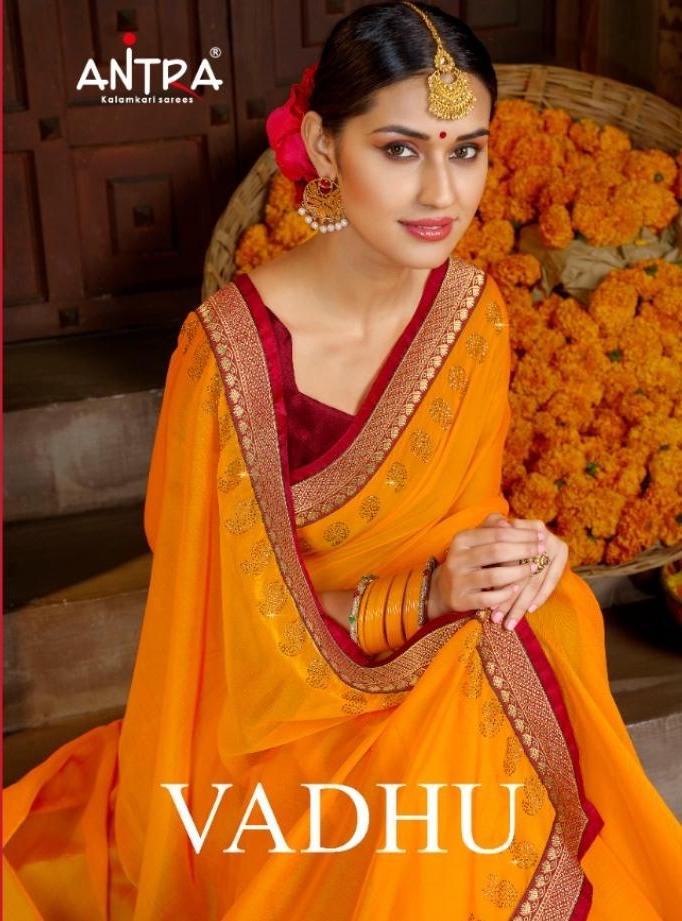 Antra Launch Vadhu Softy Chiffon Designer Fancy Saree Collection