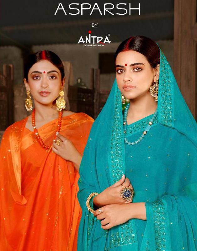 Asparsh By Antra Chiffon Diamond Saris Fancy Collection