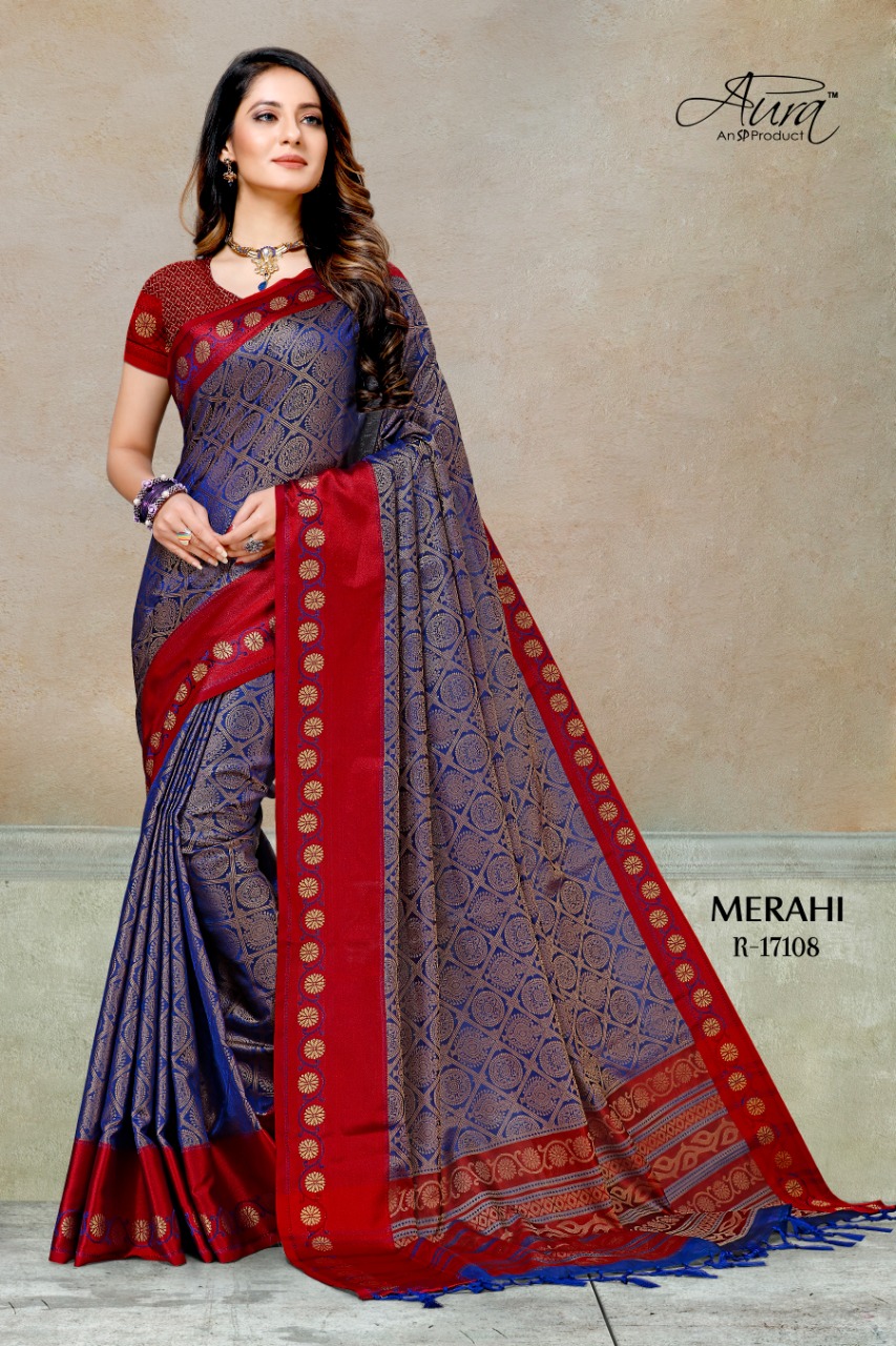 Aura Launching Merahi Silk Ethnic Festival Wear Saree Online Surat Store