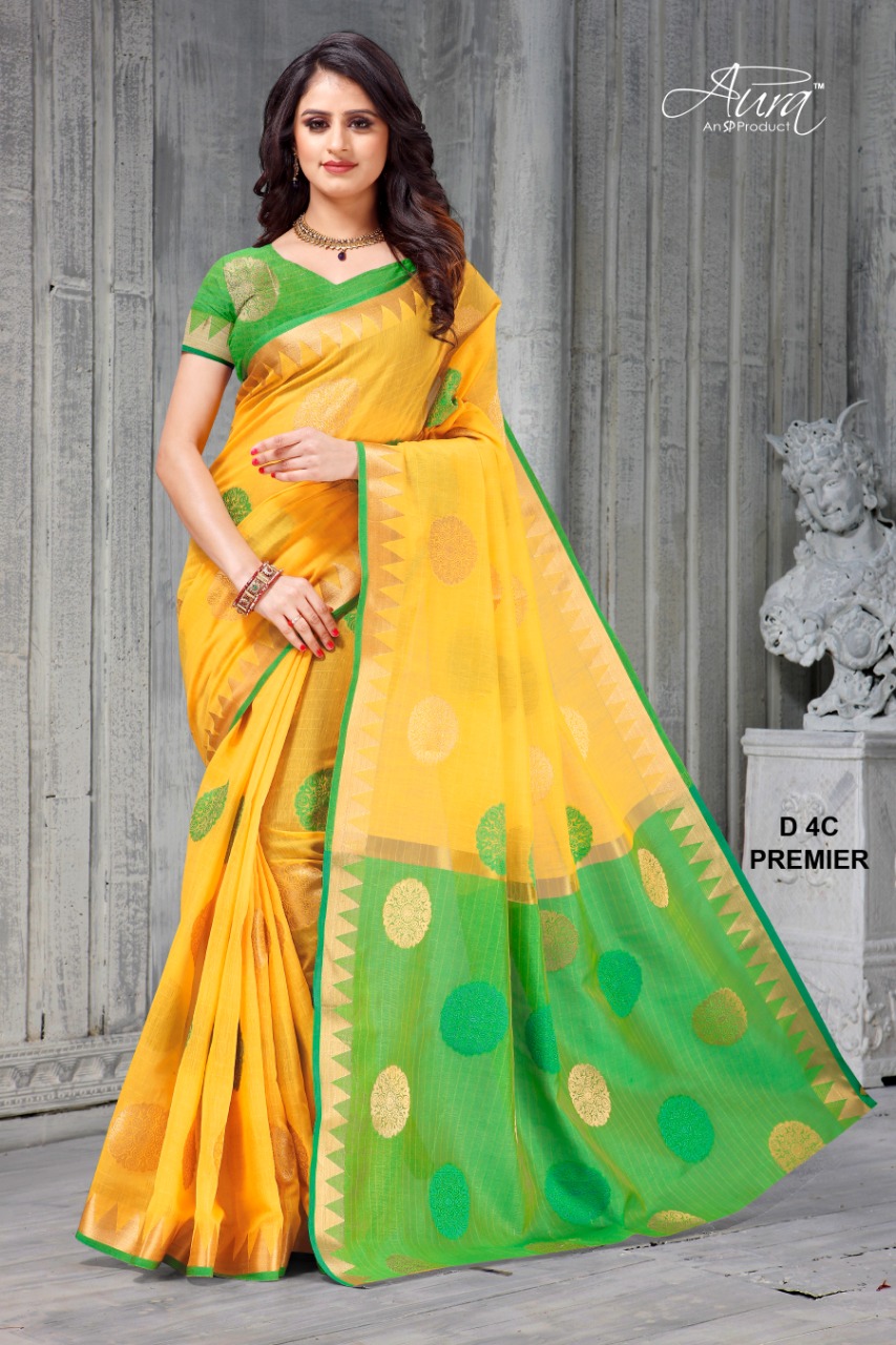 Aura Present Premier Vol 5 Chanderi Designer Fancy Saree Online Design