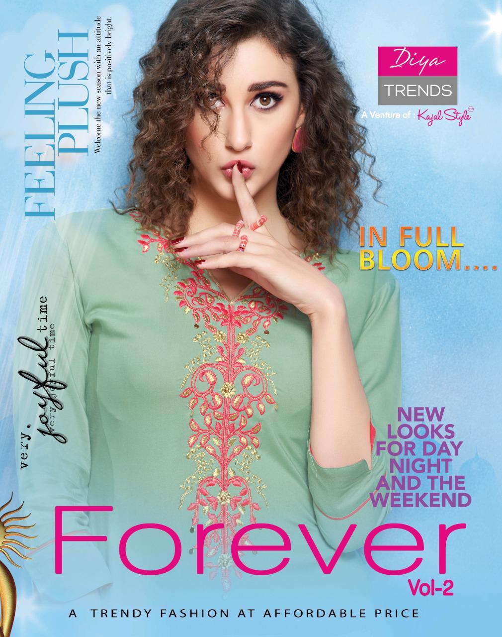 Diya Trendz Forever Vol 2 Rayon Cotton Kurti With Pant Pair Supplier