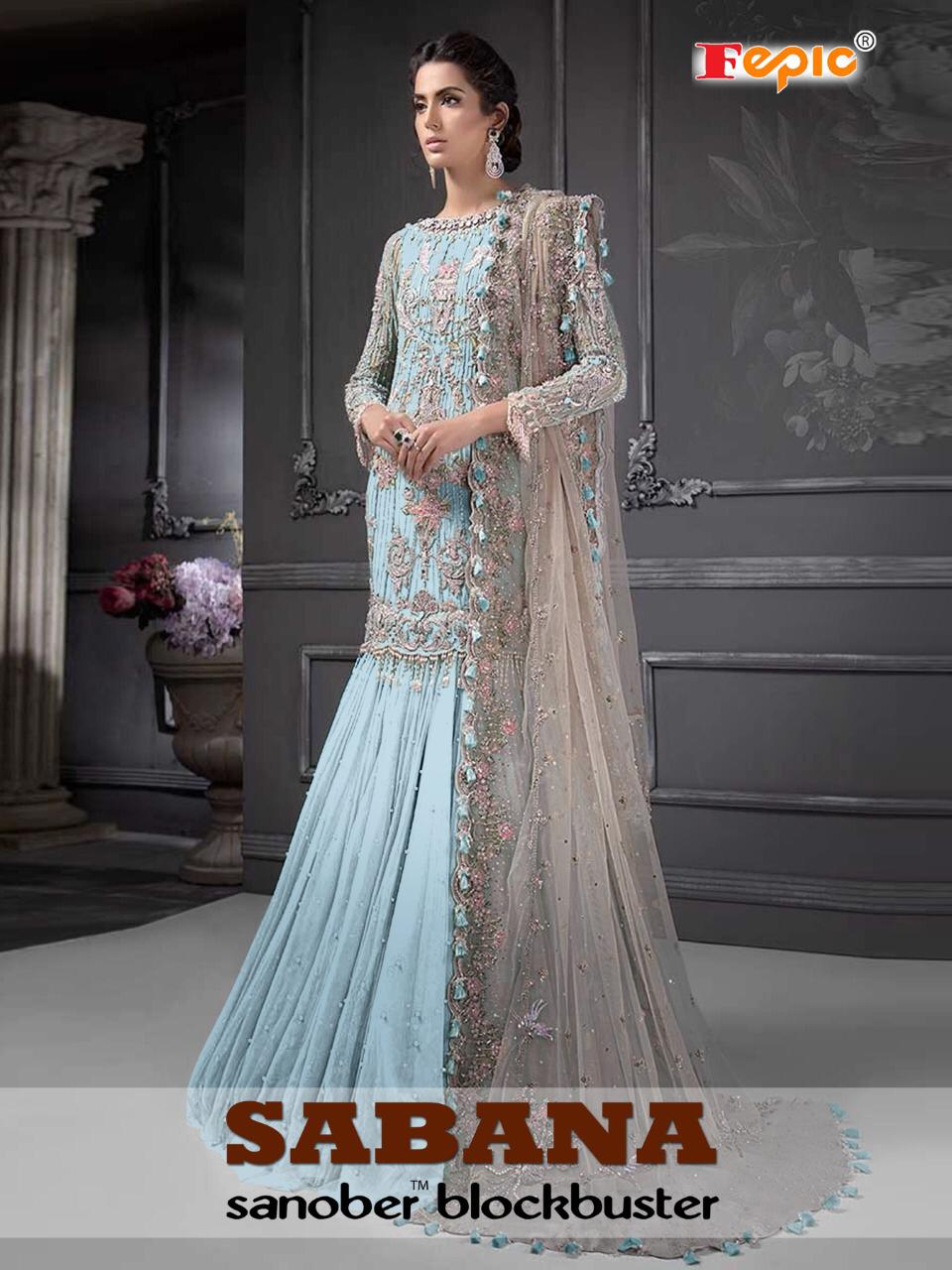 Fepic Sabana Blockbuster Net Heavy Embroidery Pakistani Salwar Kameez