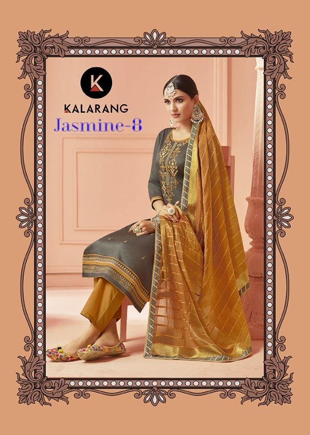 Kalarang Jasmine Vol 8 Jam Silk Cotton Formal Dress Materials