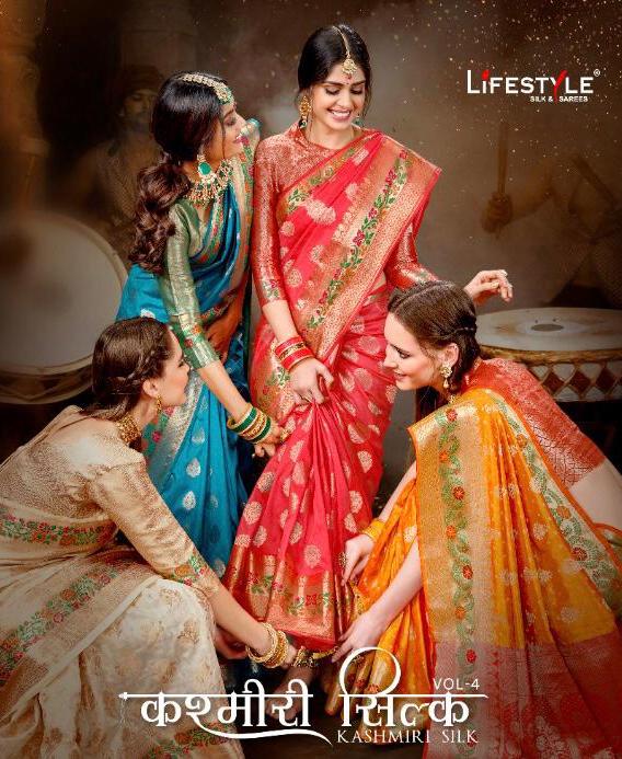 Kashmiri Silk Vol 4 By Lifestyle Dola Silk Good Looking Saree By Krishna Creation