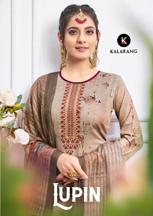 Lupin By Kalarang Jam Silk Designer Embroidery Salwar Kameez Wholesaler