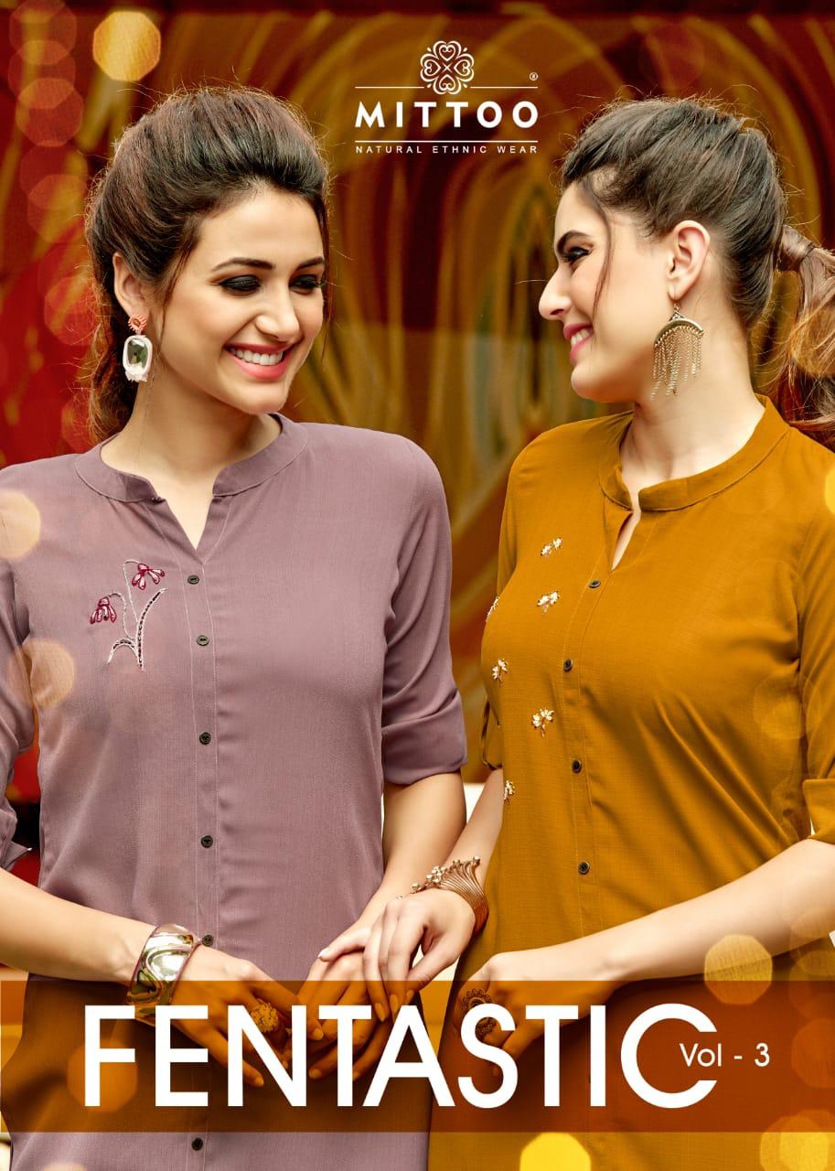 Mittoo Fentastic Vol 3 Simple Readymade Long Kurtis Online Sale In India