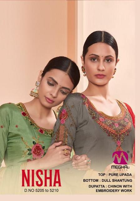 Nisha By Meghali Suits Pure Upada Designer Fancy Salwar Kameez