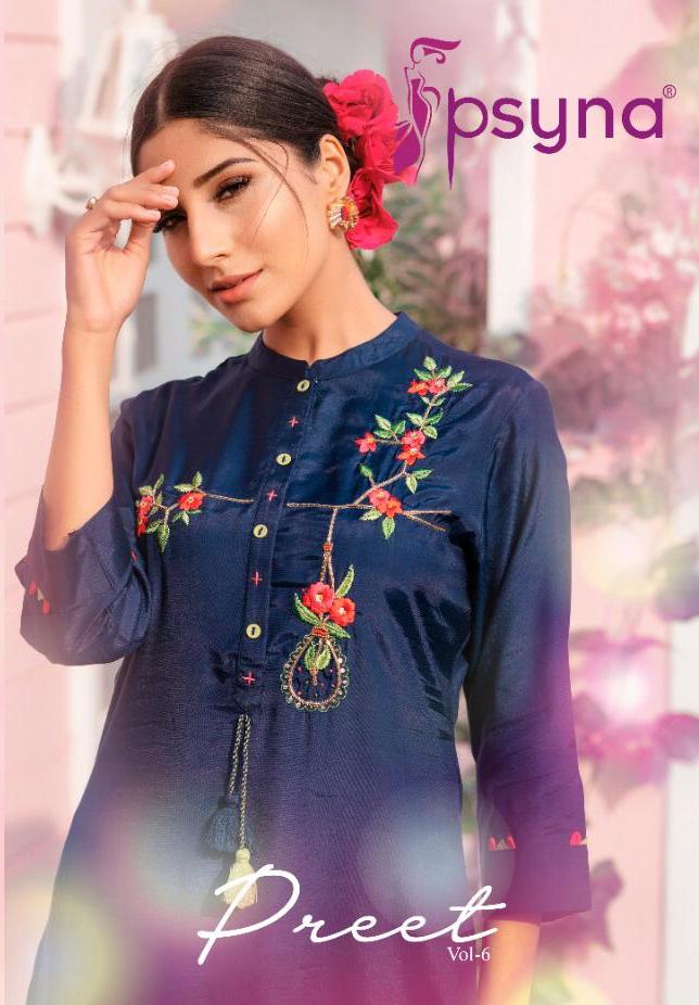 Preet Vol 6 By Psyna Viscose Silk Kurti With Classy Pant Set Buy Online Krishna Creation