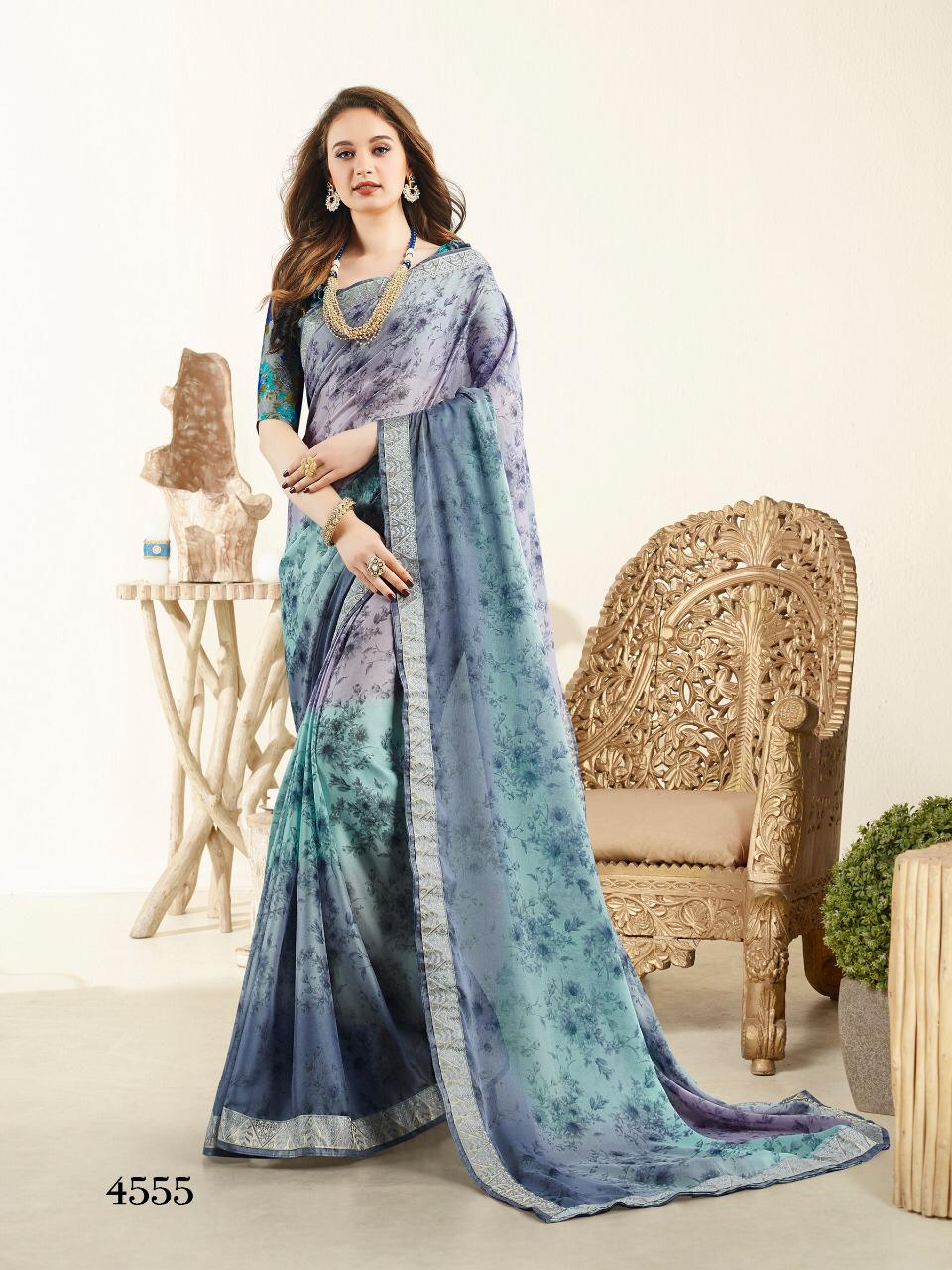 Priyaparidhi Tamanna Chines Chiffon Printed Formal Wear Saree