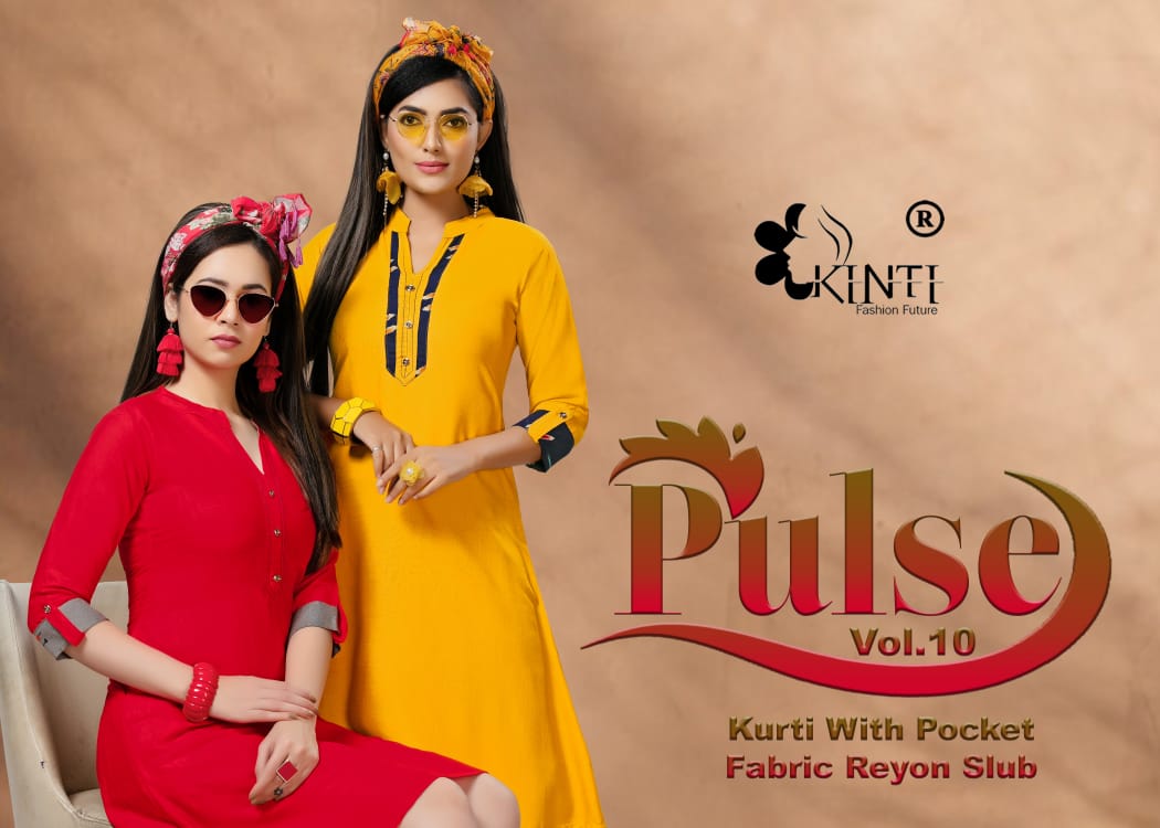 Pulse Vol 10 By Kinti Rayon Kurti With Side Pocket Collection