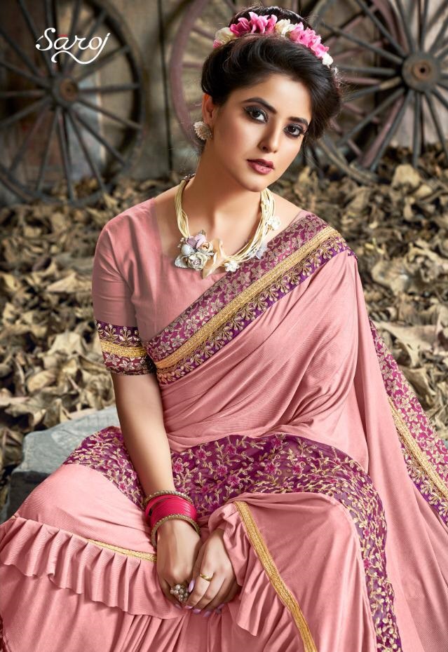 Richie Rich Vol 2 By Saroj Lycra Fanct Style With Embroidery Work Saree