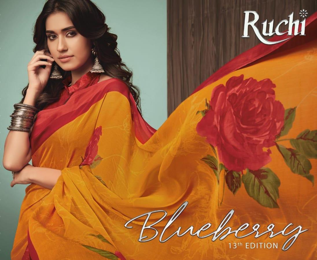 Ruchi Blueberry Vol 13 Chiffon Printed Casual Wear Saree