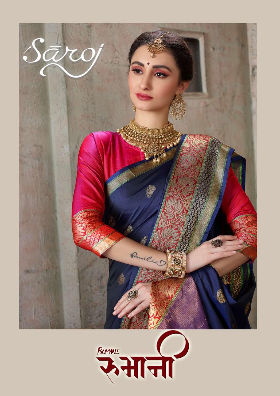 Rumani By Saroj Weaving Silk Festival Wear Stylish Fancy Saree