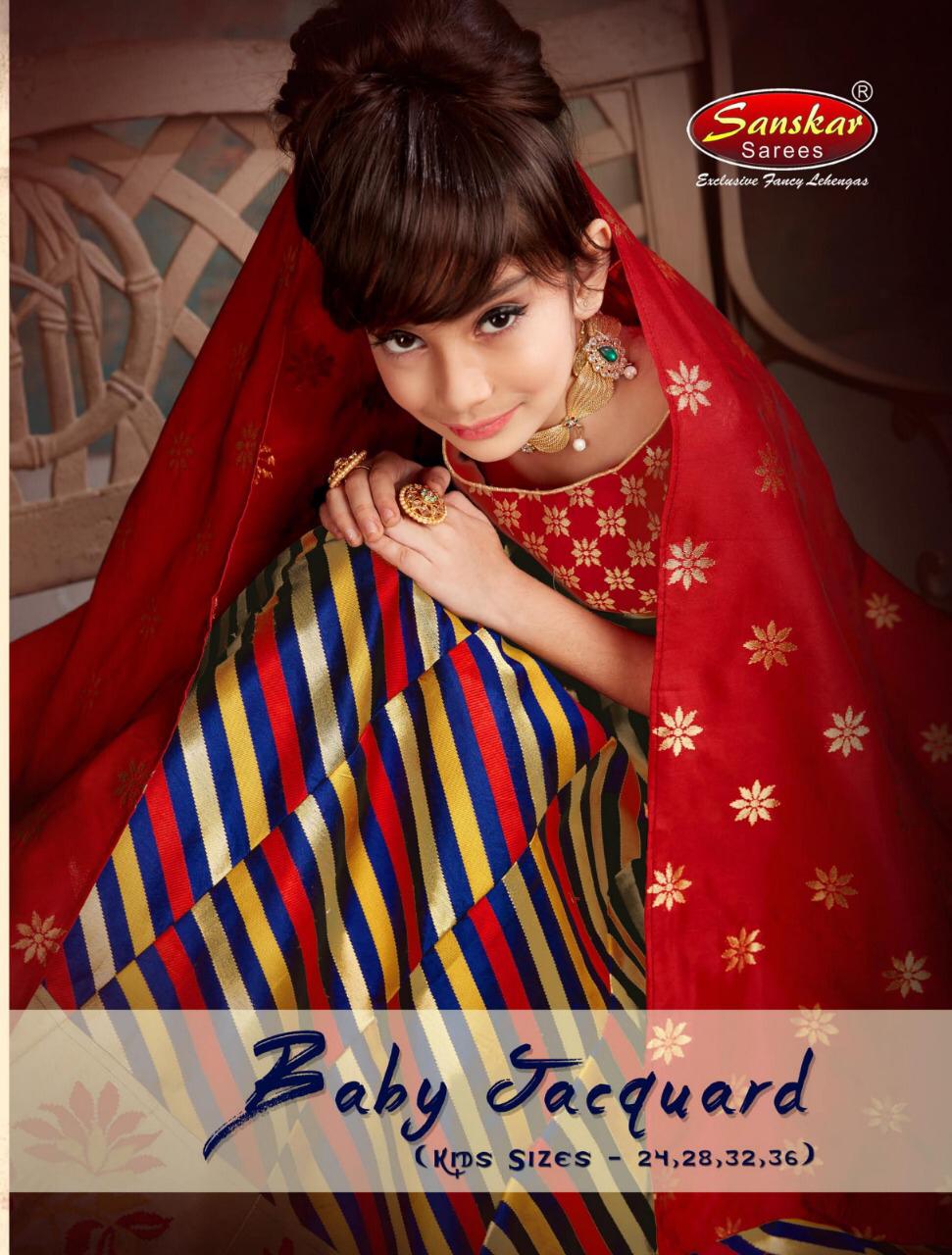 Sanskar Style Baby Jacquard Ready Made Kids Lehenga Wholesaler