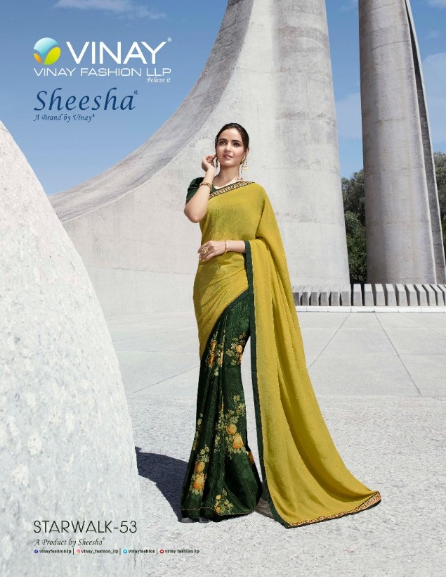 Starwalk 53 By Vinay 22381-22388 Series Georgette Printed Classical Saree