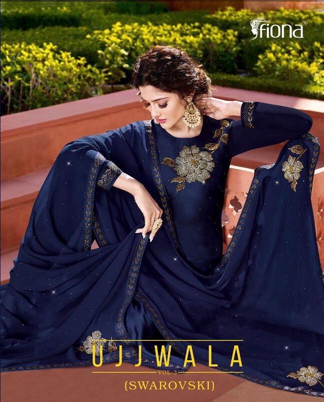 Ujjwala Vol 3 By Fiona Satin Georgette Diamond Work Salwar Kameez