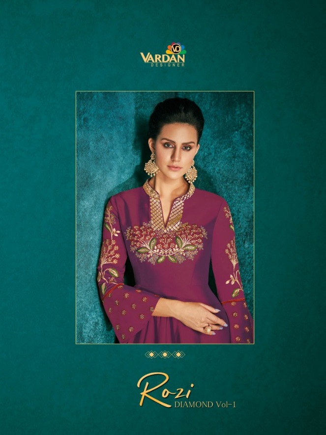 Vardan Rozi Diamond Vol 1 Silk Ready Made Long Gown Designs Collection