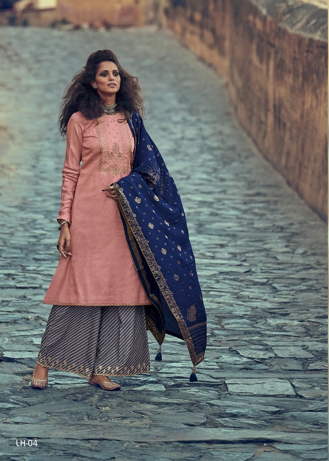 Varsha Lehariya Tussar Silk Embroidery Salwar Kameez Online Supplier