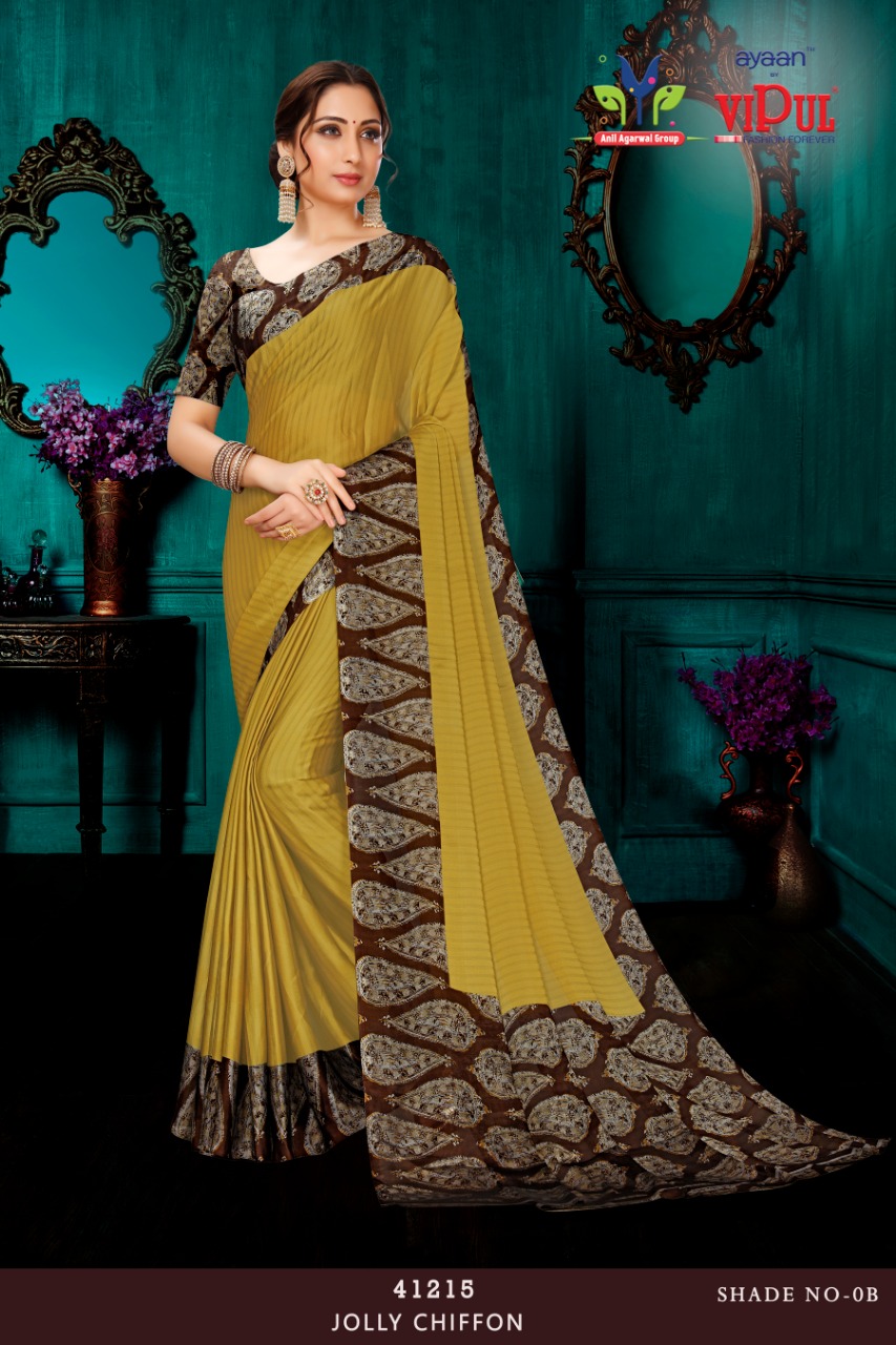 Vipul Juliet Chiffon Platinum New Edition Printed Designer Fancy Saree