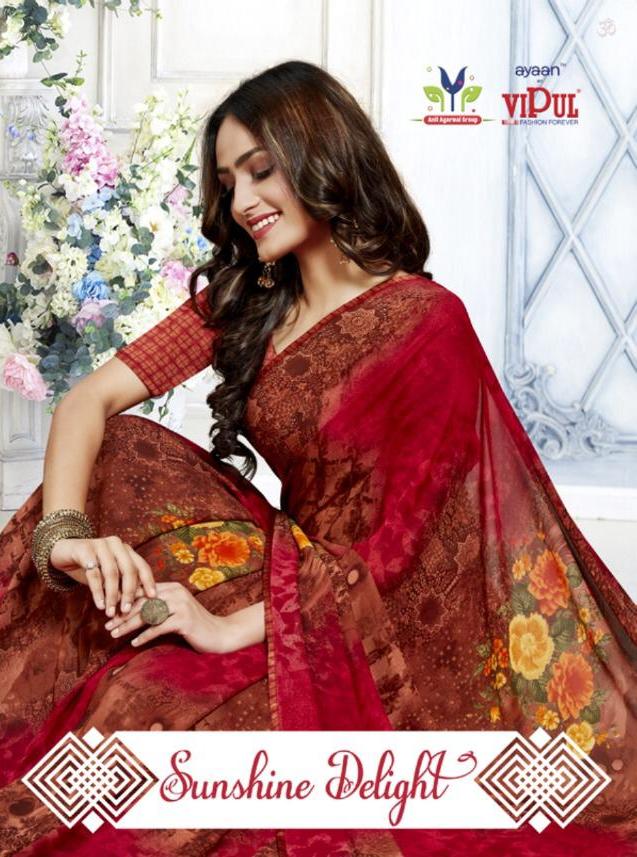 Vipul Sunshine Delight Cat 408 Georgette Printed Beautiful Saree