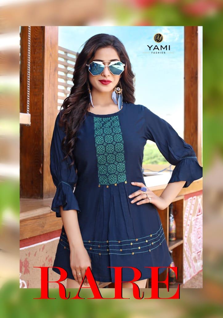 Yami Fashion Rare Viscose Chanderi Long Top Cum Tunic Catalogue